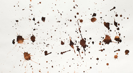 Obraz premium Collection of dry coffee stains on white background