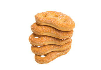 sugar coated knot shape pretzel isolated