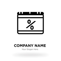 Percent company logo design template, Business corporate vector icon