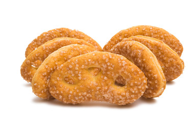 sugar coated knot shape pretzel isolated
