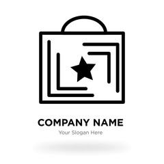 Shopping bag company logo design template, Business corporate vector icon