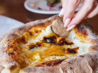 Food. khachapuri in Georgia.