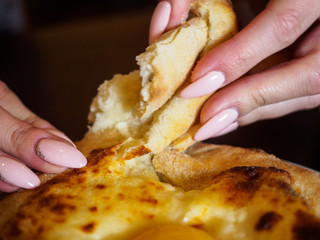 Food. khachapuri in Georgia.