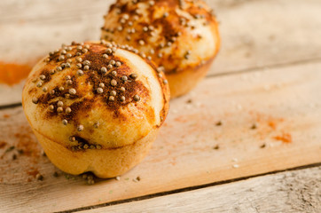 Bakery product. Tasty buns. Pastry. Homemade healthy food.