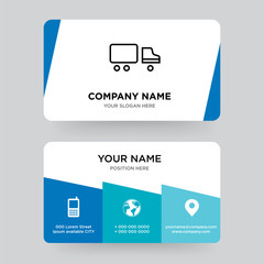 Shipping car business card design template, Visiting for your company, Modern Creative and Clean identity Card Vector Illustration