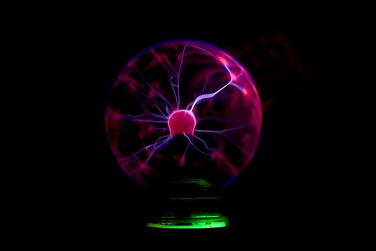 colorful plasma ball on dark background