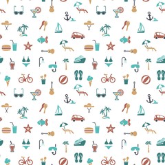 Seamless background on the theme of summer vacation