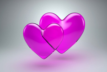 Two Hearts from Glass