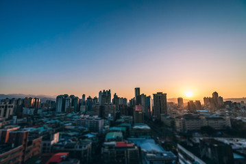 Obraz premium Taipei sunset skyline, Taiwan