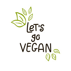 Vector eco, bio green logo or sign. Vegan  healthy food