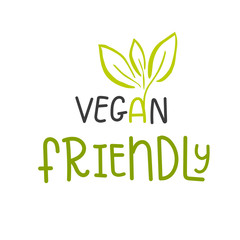 Vector eco, bio green logo or sign. Vegan  healthy food