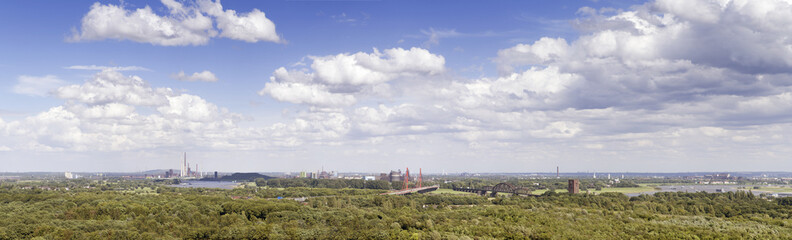 Duisburg Panorama, Aussicht vom Geleucht auf der Halde Rheinpreußen