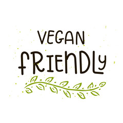 Fototapeta premium Vector eco, bio green logo or sign. Vegan healthy food
