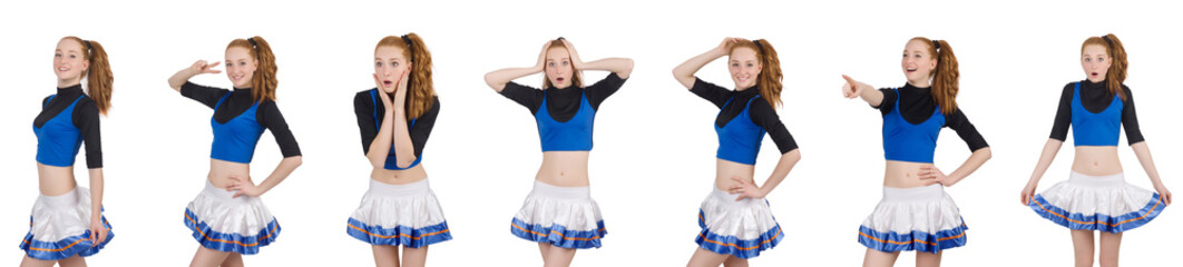 Cheerleader isolated on the white background