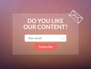 Vector template email subscribe. Submit form for website email letter banner.