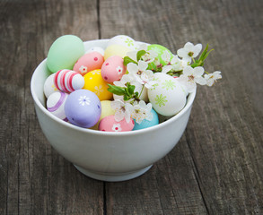 Easter eggs and spring  blossom