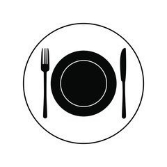 Plate fork and knife icon , logo