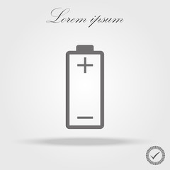Battery icon, vector illustration, flat design. eps 10
