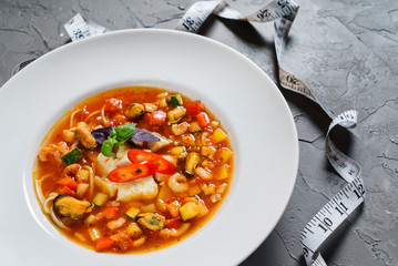 seafood soup with vegetables