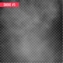 Vector smoke special effect on transparent. Fog isolated design background. Smoky effect