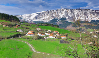 Typical Basque landscape, with its mountains and winter colors