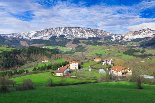 Typical Basque landscape, with its mountains and winter colors