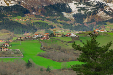 Typical Basque landscape, with its mountains and winter colors