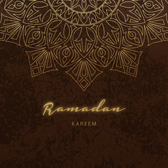 Ramadan Kareem greeting card Islamic holiday.