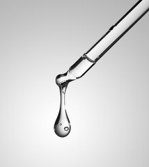 Liquid drop from laboratory glass Pipette