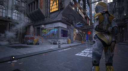 Futuristic City Landscape 3D Rendering © studio1media