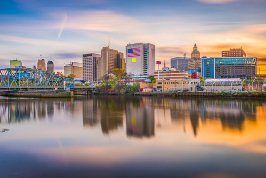 Newark, New Jersey Skyline along the Passaic River by Denis Tangney Jr