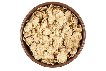 corn flakes in a plate isolated