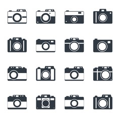 photo camera icon set for web sites and user interface. Stock flat vector illustration.