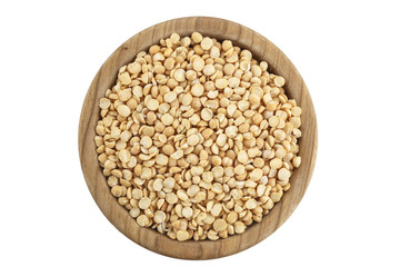 raw peas in a plate isolated