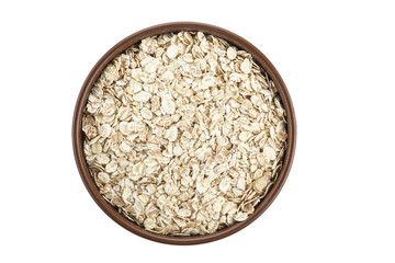 oatmeal in a plate isolated
