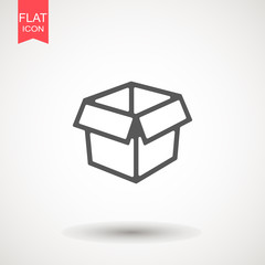Open Box line icon or logo in modern line style. High quality black outline pictogram for web site design and mobile apps. Vector illustration on a white background.