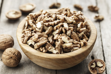 chopped walnuts in a plate