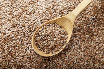 Flax seeds scattered