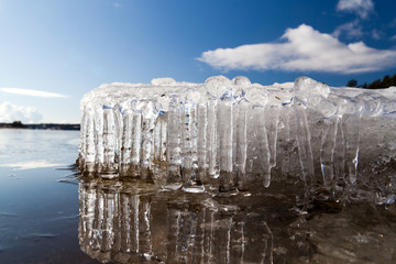 Spring melting ice in the north of Lake Ladoga