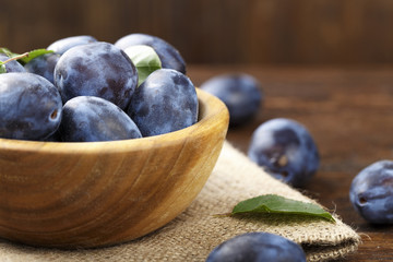 ripe plums in a plate