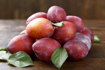 ripe plums in a plate