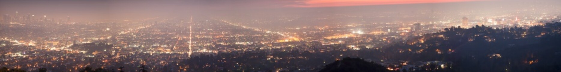 Night of Los Angeles - panorama. 