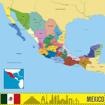 Political map of Mexico