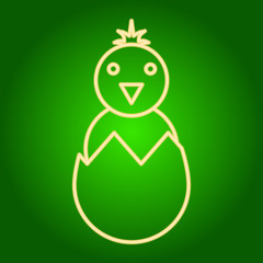 Easter chicken in shell icon .