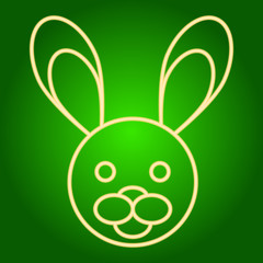 Head of the Easter bunny icon .