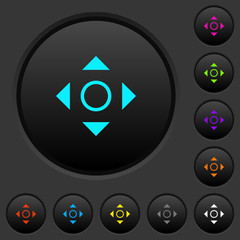 Scrolling tool dark push buttons with color icons