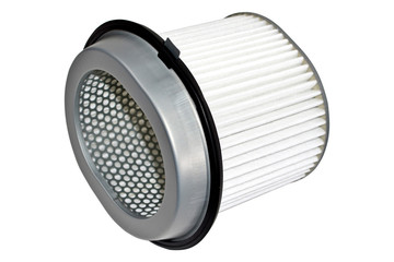 Spare parts for the car.Air filter isolated on white background.