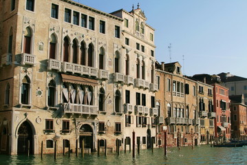 Obraz na płótnie Canvas venician landscape with facades and canal. Venice, Italy