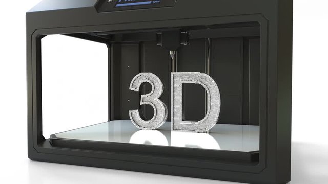 Making volumetric letters with a 3D printer, metal printing timelapse animation