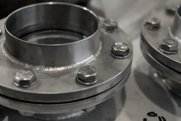 detail of welded metal pipe